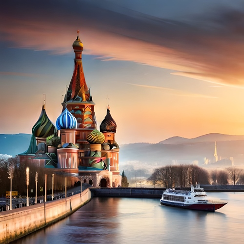 Una catedral rusa junto a un río